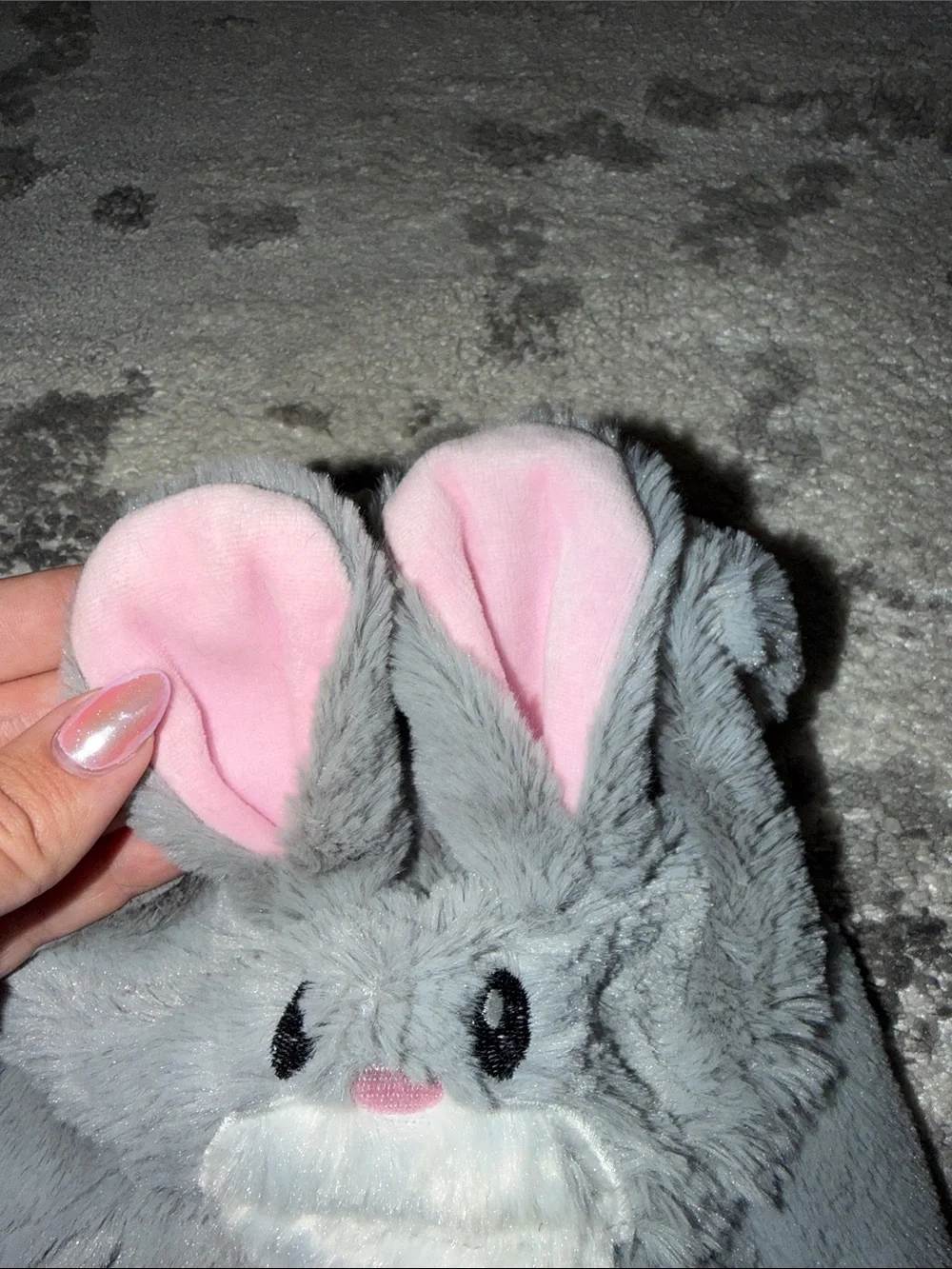 Gray rabbit dog  Plush Costume Dress with Pink Bunny Ears Headband